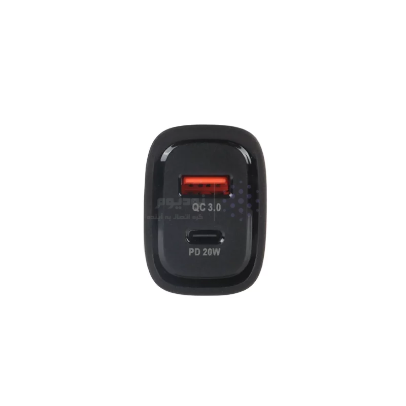 شارژر دیواری فست و PD دو پورت JBQ مدل HC-NP20 20W همراه با کابل Type-C - مشکی (گارانتی یکساله رصاصی) - تصویر 3