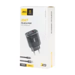 شارژر دیواری فست و PD دو پورت JBQ مدل HC-NP20 20W همراه با کابل Type-C - مشکی (گارانتی یکساله رصاصی) - تصویر 4