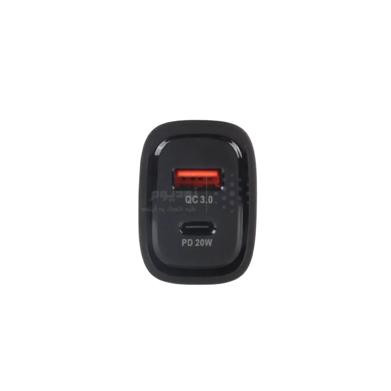 شارژر دیواری فست و PD دو پورت JBQ مدل HC-NP20 20W همراه با کابل آیفون - مشکی (گارانتی یکساله رصاصی) - تصویر 4