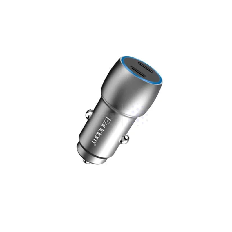 شارژر فندکی 40W فست و PD دو پورت Earldom مدل ES-CC15 - خاکستری - تصویر 3