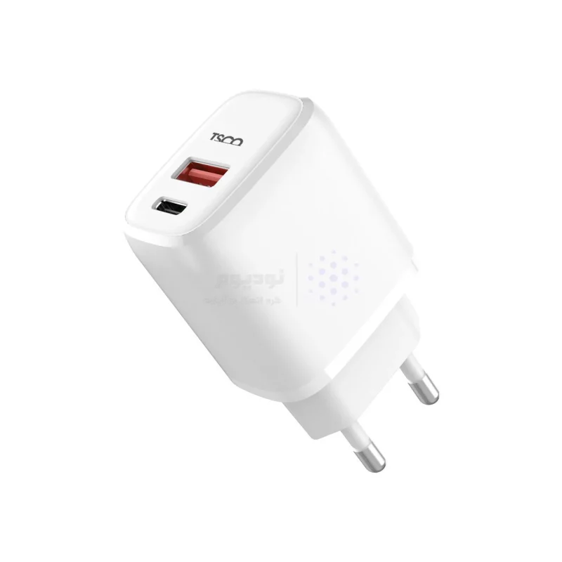 شارژر دیواری PD و فست دو پورت 20 وات TSCO مدل TTC 65 همراه با کابل شارژ TYPE-C - سفید - تصویر 3