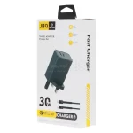 شارژر دیواری فست دو پورت JBQ مدل HC-30w 30W همراه با کابل Type-C To Lightning - مشکی - تصویر 4