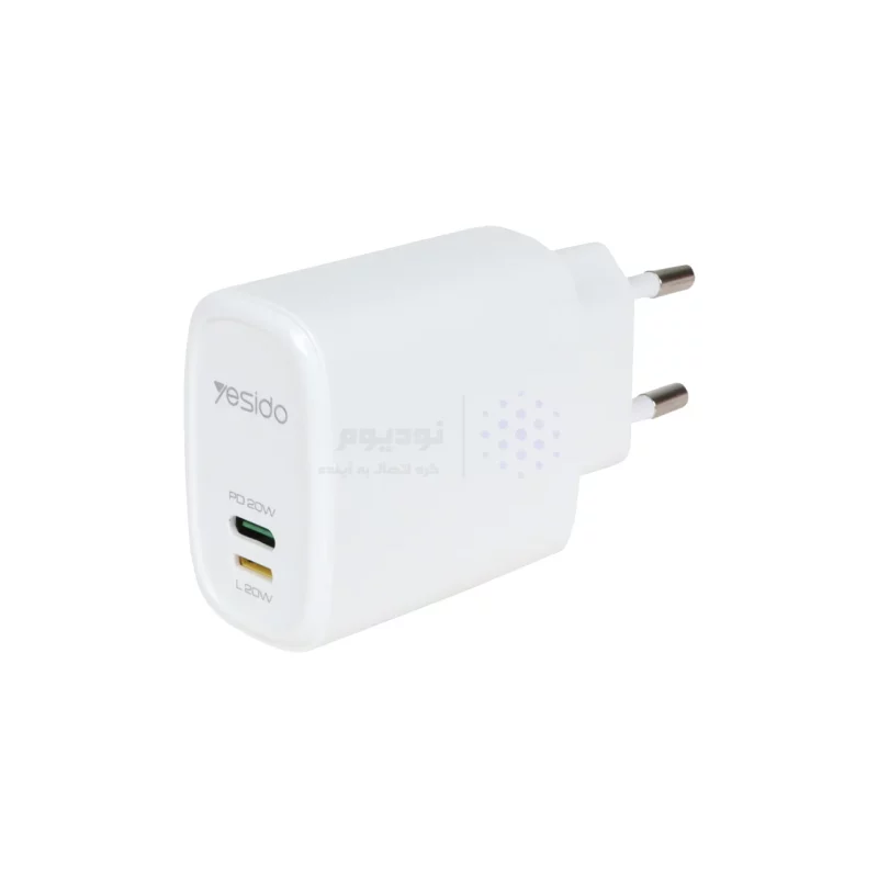 شارژر دیواری فست و PD دو پورت Yesido مدل YC44 20W به همراه کابل شارژ Type-C To Lightning - سفید (گارانتی 18 ماه تعویض نیکان همراه) - تصویر 3