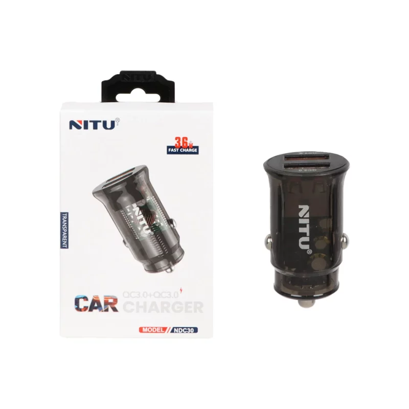 شارژر فندکی فست دو پورت NITU مدل NDC30 36W - مشکی (گارانتی 18 ماه تعویض نیکان همراه) - تصویر 2