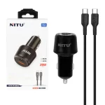 شارژر فندکی فست و PD دو پورت NITU مدل NDC14 25W همراه با کابل Type-C To Type-C - مشکی (گارانتی 18 ماه تعویض نیکان همراه)