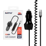 شارژر فندکی فست و PD تک پورت NITU مدل NDC25 38W بهمراه کابل متصل Type-C - مشکی (گارانتی 18 ماه تعویض نیکان همراه)
