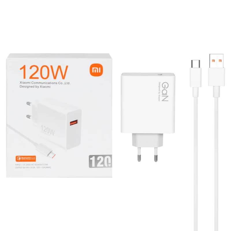 شارژر دیواری ثانیه شمار 120W فست تک پورت Xiaomi مدل MDY-13-EZ به همراه کابل شارژ Type-C - سفید - اصل چین - MMS (گارانتی 6 ماهه YA) - تصویر 2