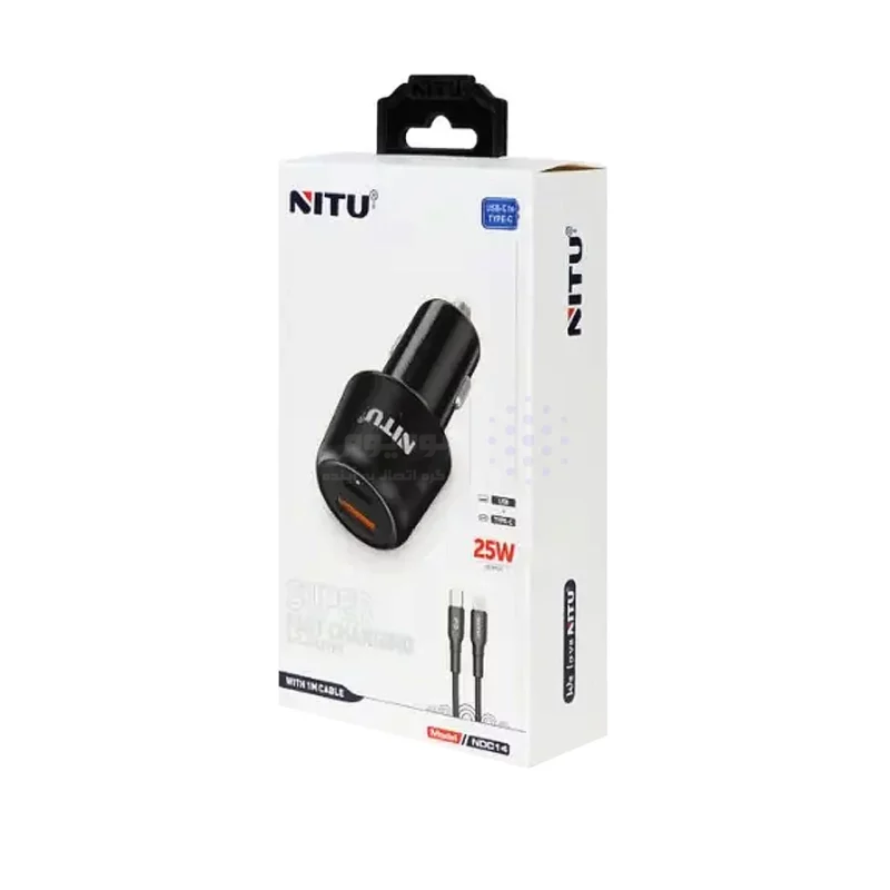 شارژر فندکی فست و PD دو پورت Nitu مدل NDC14 25W همراه با کابل Type-C To Lightning - مشکی (گارانتی 18 ماه تعویض نیکان همراه) - تصویر 3
