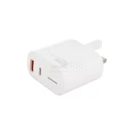 شارژر دیواری سه پین فست و PD دو پورت Tranyoo مدل T-UK1 25W به همراه کابل شارژ Type-C To Type-C - سفید - تصویر 4
