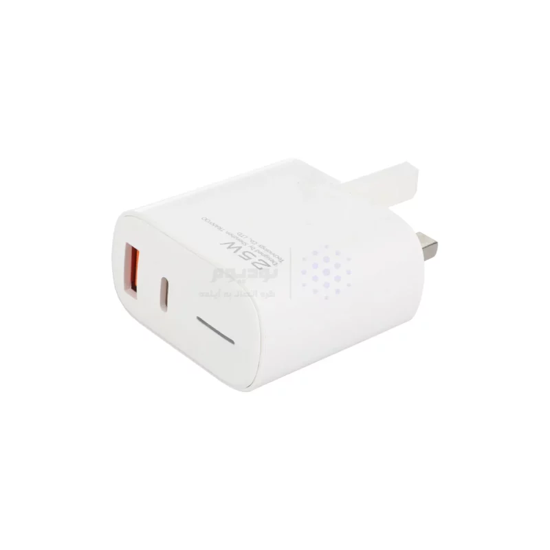 شارژر دیواری سه پین فست و PD دو پورت Tranyoo مدل T-UK1 25W به همراه کابل شارژ Type-C To Type-C - سفید - تصویر 4