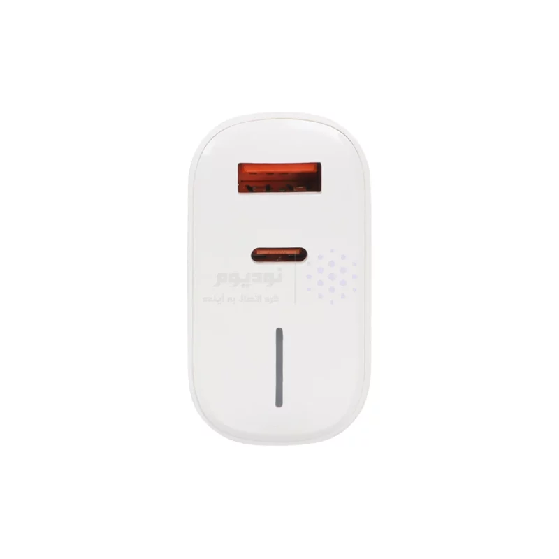 شارژر دیواری سه پین فست و PD دو پورت Tranyoo مدل T-UK1 25W به همراه کابل شارژ Type-C To Type-C - سفید - تصویر 5