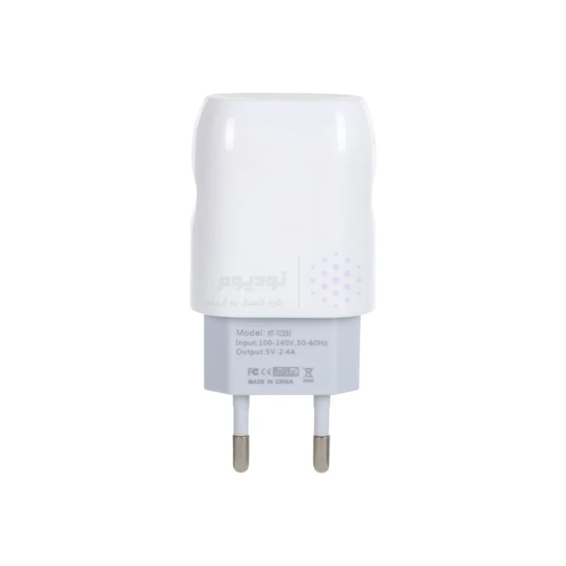 شارژر دیواری فست تک پورت Nitu مدل NT-TC033 12W به همراه کابل شارژ آیفون - سفید (گارانتی 18 ماه تعویض نیکان همراه) - تصویر 3