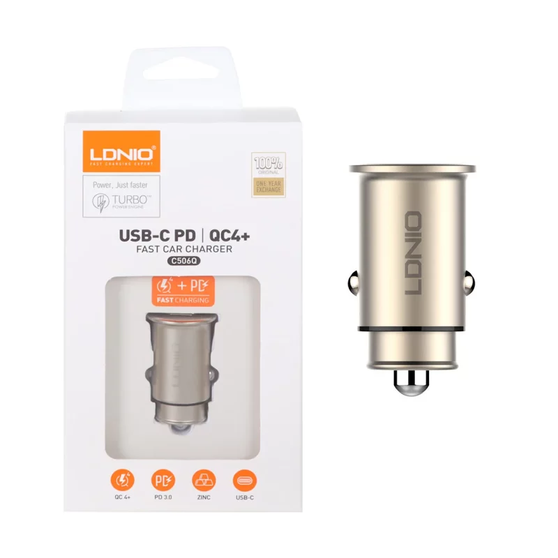 شارژر فندکی فست و PD دو پورت LDNIO مدل C506Q 30W - نقره ای - تصویر 2