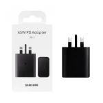 شارژر دیواری سه پین سوپر فست 2.0 و PD تک پورت SAMSUNG Type-C مدل EP-T4510 45W- مشکی - DST (6 ماهه DST + بیمه نامه 12 ماهه DGARD) - درجه یک