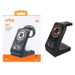 شارژر وایرلس سه کاره Crbe مدل W102 - مشکی