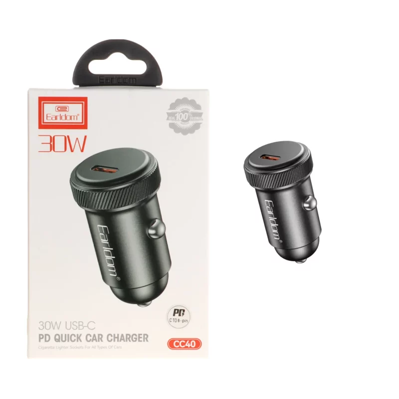 شارژر فندکی PD و فست تک پورت Earldom مدل CC40 - مشکی - تصویر 2
