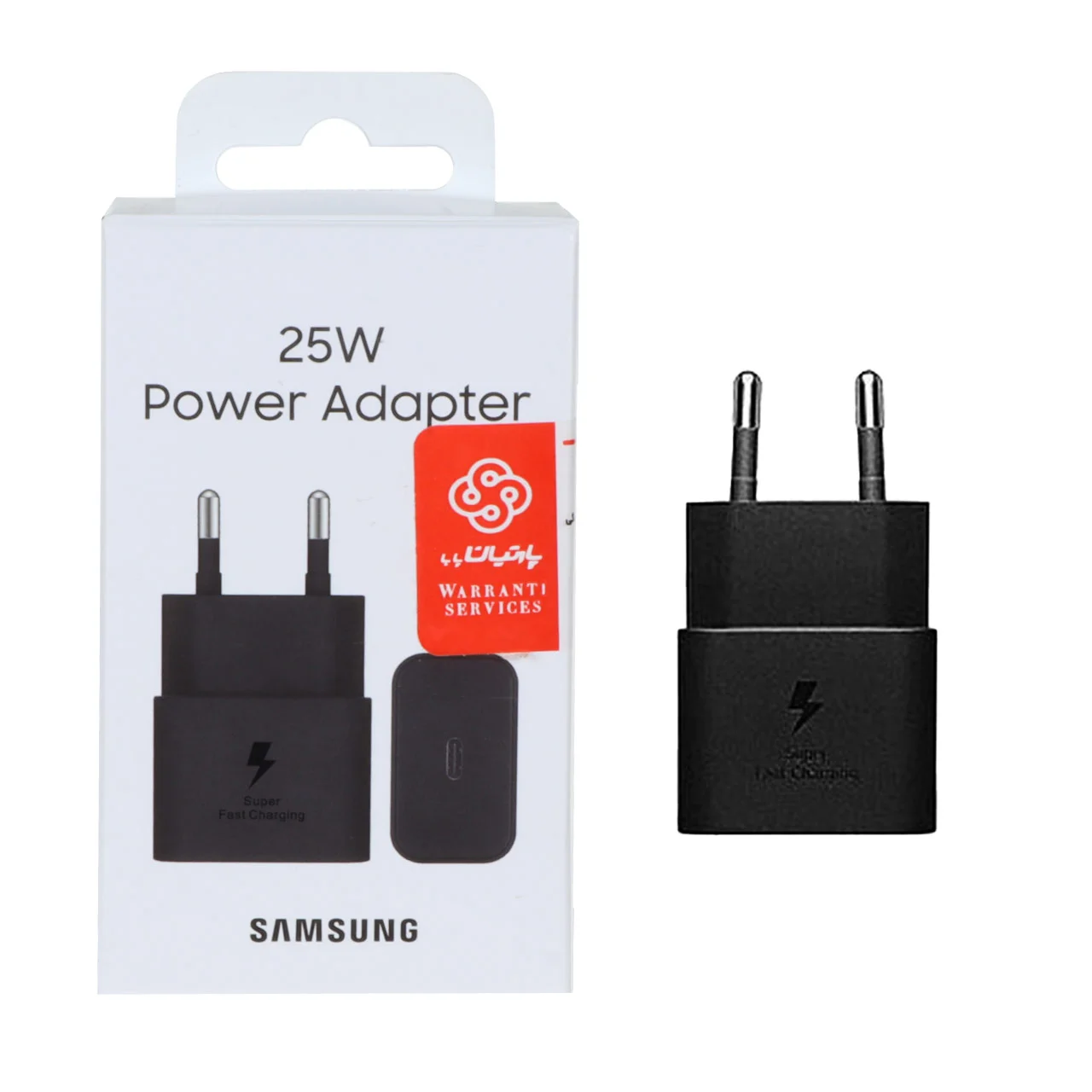 1585-1368084-1 شارژر دیواری دو پین SAMSUNG 25W T2510 ( فست و PD) مشکی - (گارانتی پارتیان پایا)مجهز به فناوری GAN-NFC - تصویر 1