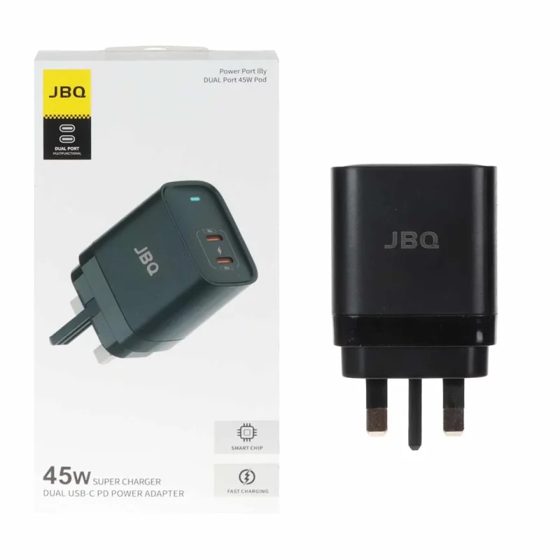 شارژر دیواری فست و PD دو پورت JBQ مدل WC-606B 45W - مشکی (گارانتی یکساله رصاصی) - تصویر 2