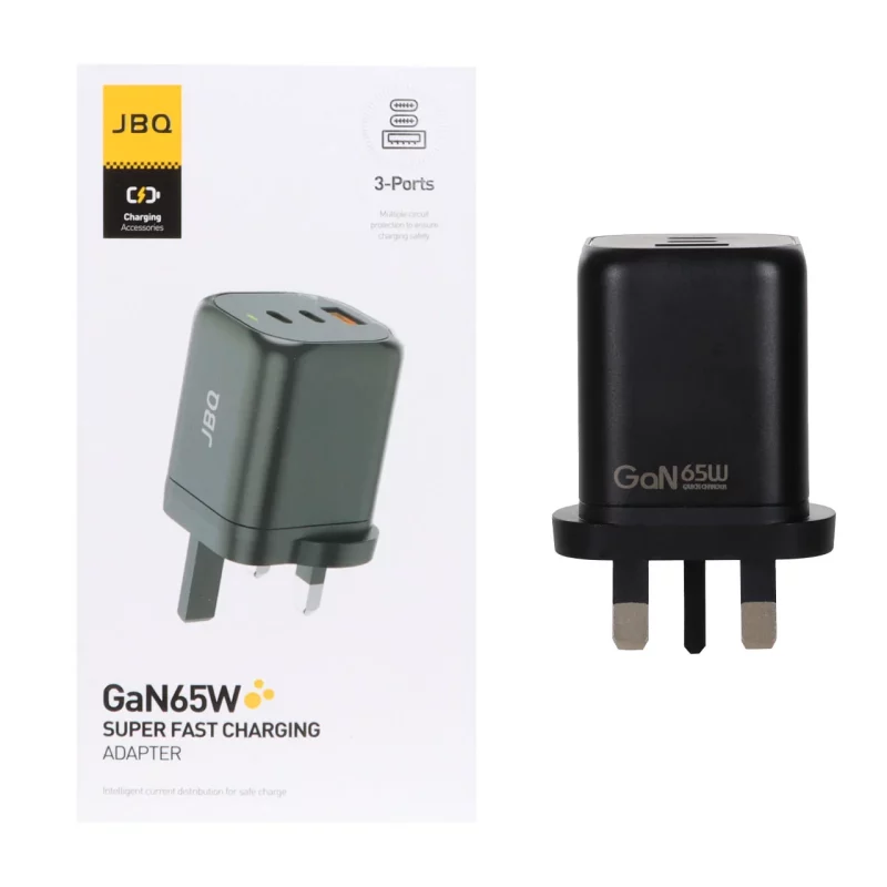 شارژر دیواری فست و PD سه پورت JBQ مدل WC-610B 65W - مشکی (گارانتی یکساله رصاصی) - تصویر 2