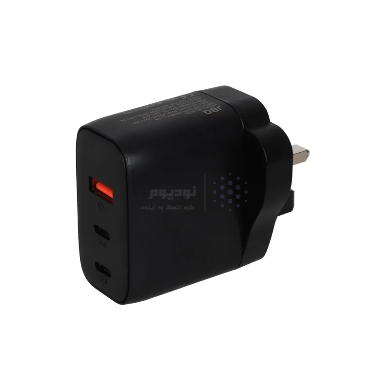 شارژر دیواری فست و PD سه پورت JBQ مدل WC-607B 65W - مشکی (گارانتی یکساله رصاصی) - تصویر 4