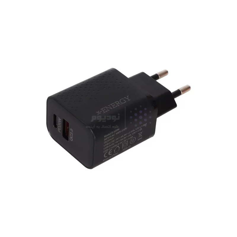 شارژر دیواری فست و PD دو پورت X-Energy مدل X-520N 20W - مشکی - تصویر 4