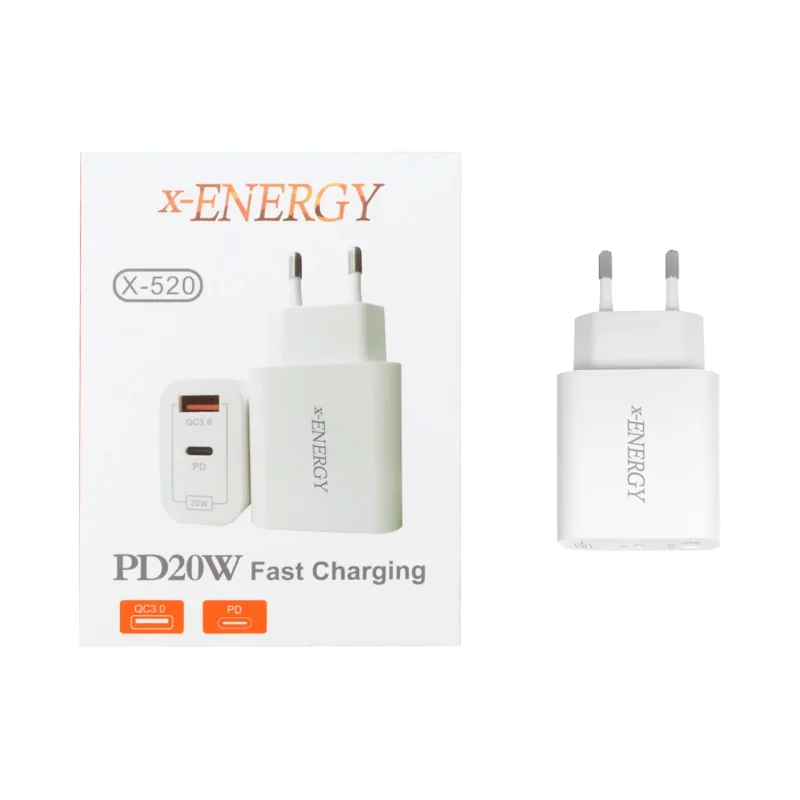 شارژر دیواری فست و PD دو پورت X-Energy مدل X-520 20W - سفید - تصویر 2