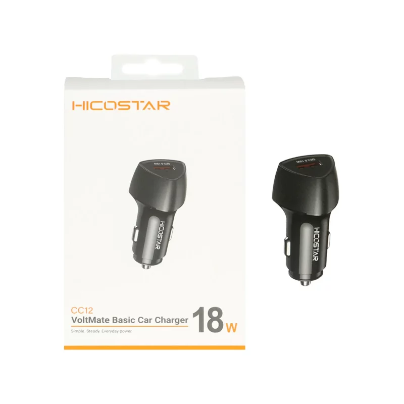 شارژر فندکی فست تک پورت Hicostar مدل HS-CC12 18W - مشکی - تصویر 2