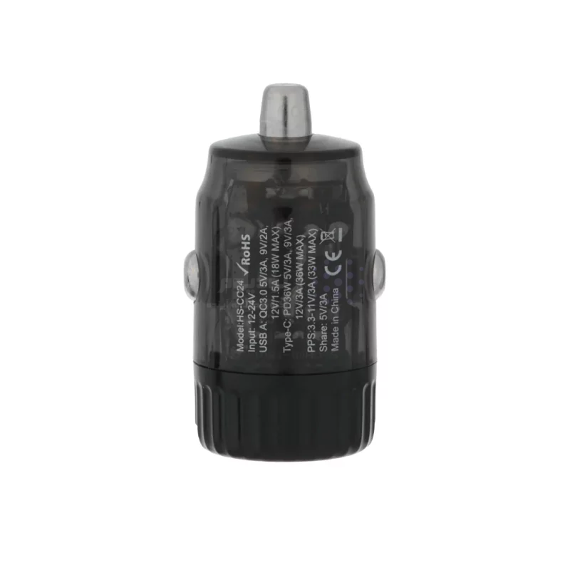 شارژر فندکی فست و PD دو پورت Hicostar مدل HS-CC24 36W - مشکی - تصویر 3