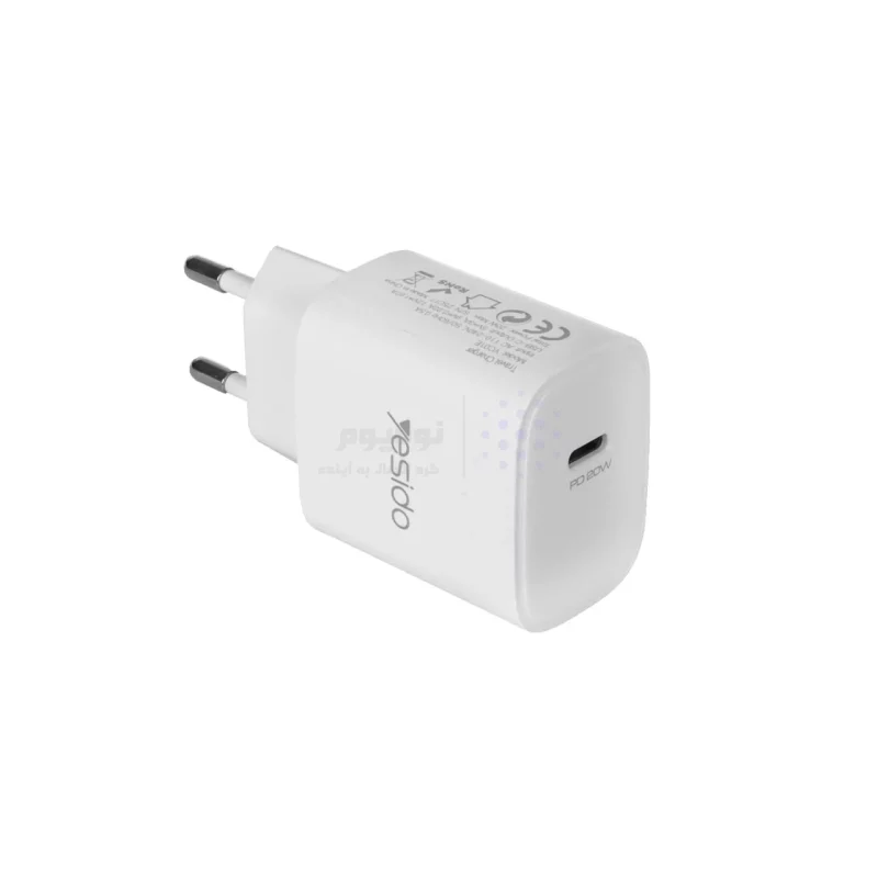 شارژر دیواری PD و فست تک پورت Yesido مدل YC01E 20W - سفید (گارانتی 18 ماه تعویض نیکان همراه) - تصویر 4