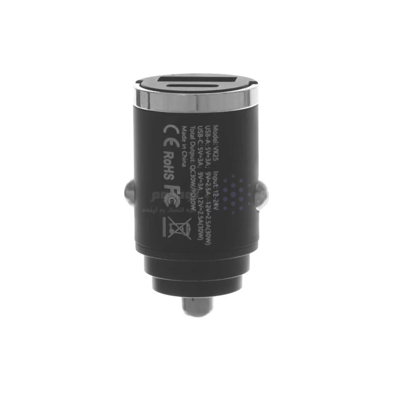 شارژر فندکی PD و فست دو پورت VIPLATINA مدل VK25 30W - مشکی (گارانتی 18 ماه تعویض نیکان همراه) - تصویر 3