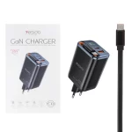 شارژر دیواری PD و فست سه پورت Yesido مدل YC100 67W - مشکی (گارانتی 18 ماه تعویض نیکان همراه)