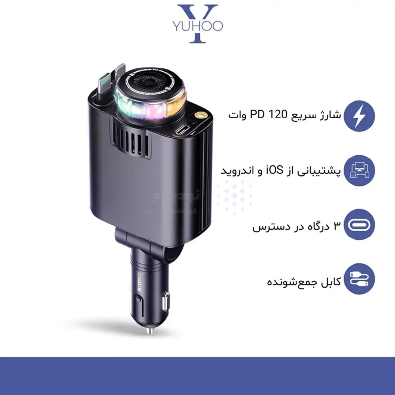 شارژر فندکی و خوشبو کننده Koluman مدل K-C109 69W - خاکستری (گارانتی یکساله PMC) - تصویر 10