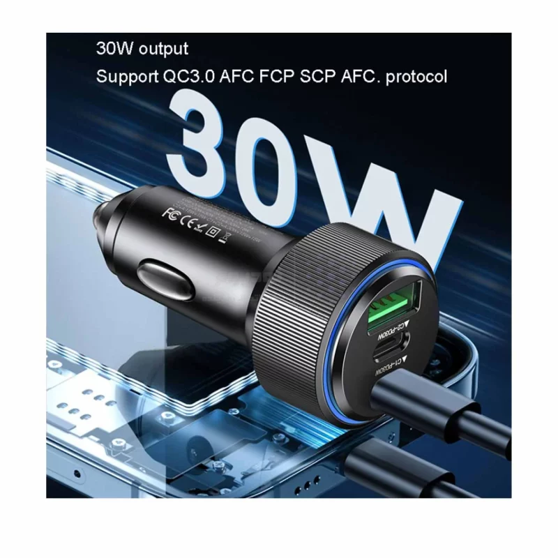 شارژر فندکی PD و فست سه پورت Yesido مدل Y59 200W - مشکی (گارانتی 18 ماه تعویض نیکان همراه) - تصویر 5