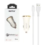 شارژر فندکی فست تک پورت NITU 18W مدلNT-CC802F همراه با کابل اندروید -سفید (گارانتی 18 ماه تعویض نیکان همراه)