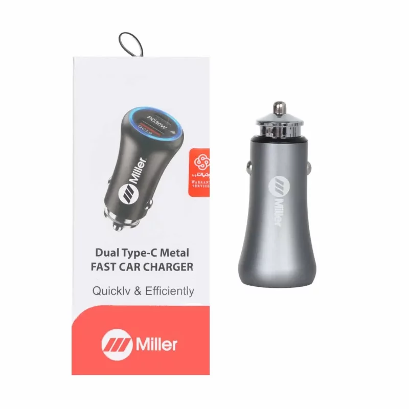 شارژر فندکی 30W فست و PD دو پورت Miller مدل M-CH107 - مشکی - (گارانتی پارتیان پایا) - تصویر 2