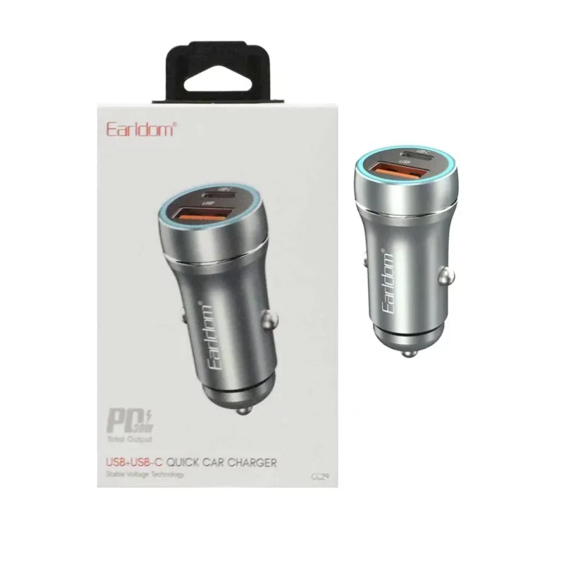 شارژر فندکی PD و فست دو پورت Earldom مدل CC29 30W - سبز - تصویر 2
