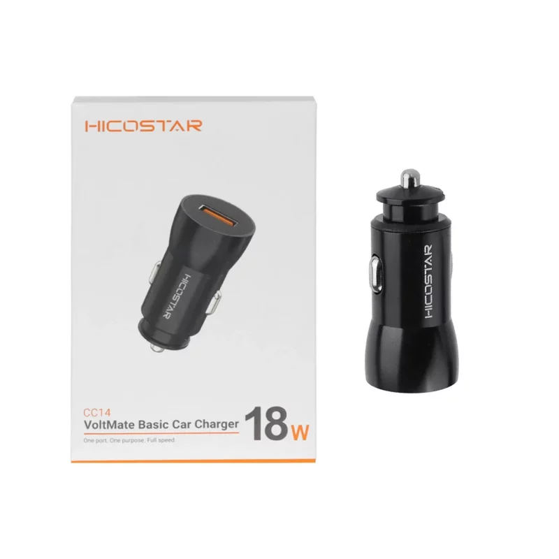 شارژر فندکی فست تک پورت Hicostar مدل CC14 18W - مشکی - تصویر 2