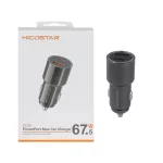 شارژر فندکی فست و PD دو پورت Hicostar مدل CC32 67W - مشکی