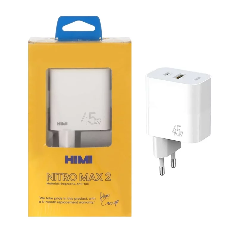 شارژر دیواری فست و PD دو پورت HIMI مدل Nitro Max 2 VQ-T47 45W - سفید (6 ماه گارانتی تعویض شرکتی) - تصویر 2