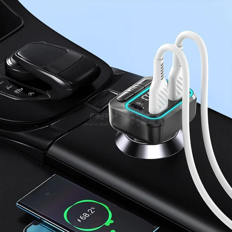شارژر فندکی فست سه پورت و گیرنده بلوتوثی Earldom FM مدل ET-M96 - مشکی - تصویر 4
