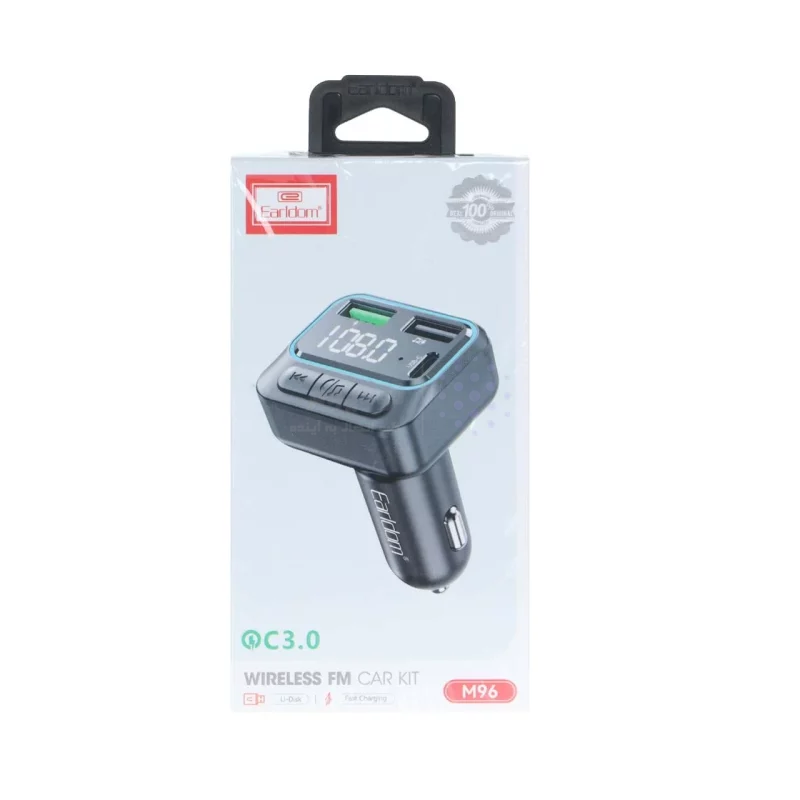 شارژر فندکی فست سه پورت و گیرنده بلوتوثی Earldom FM مدل ET-M96 - مشکی - تصویر 6