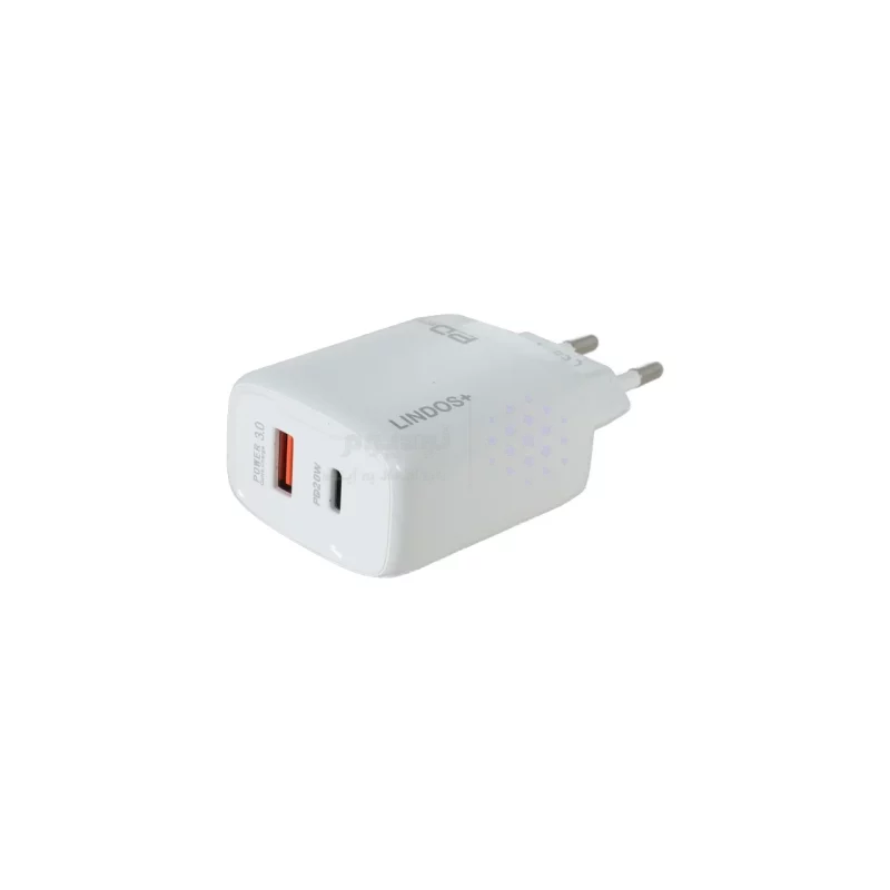 شارژر دیواری فست و PD دو پورت +Lindos مدل LN-CH1 20W به همراه کابل شارژ اندروید - سفید (گارانتی تعویض یکساله شرکتی) - تصویر 4