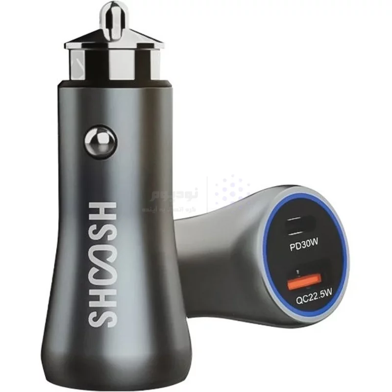 شارژر فندکی فست و PD دو پورت Shoosh مدل SH-801 52.5W - خاکستری - SMO - تصویر 3