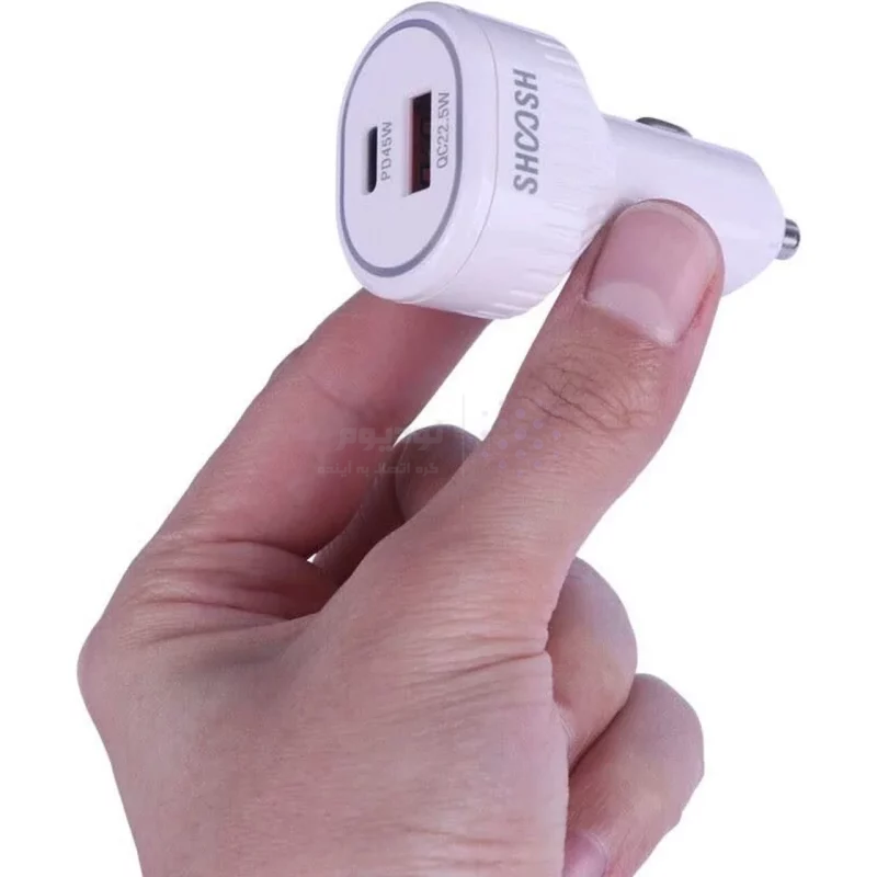 شارژر فندکی فست و PD دو پورت Shoosh مدل SH-806 67.5W - سفید - SMO - تصویر 5