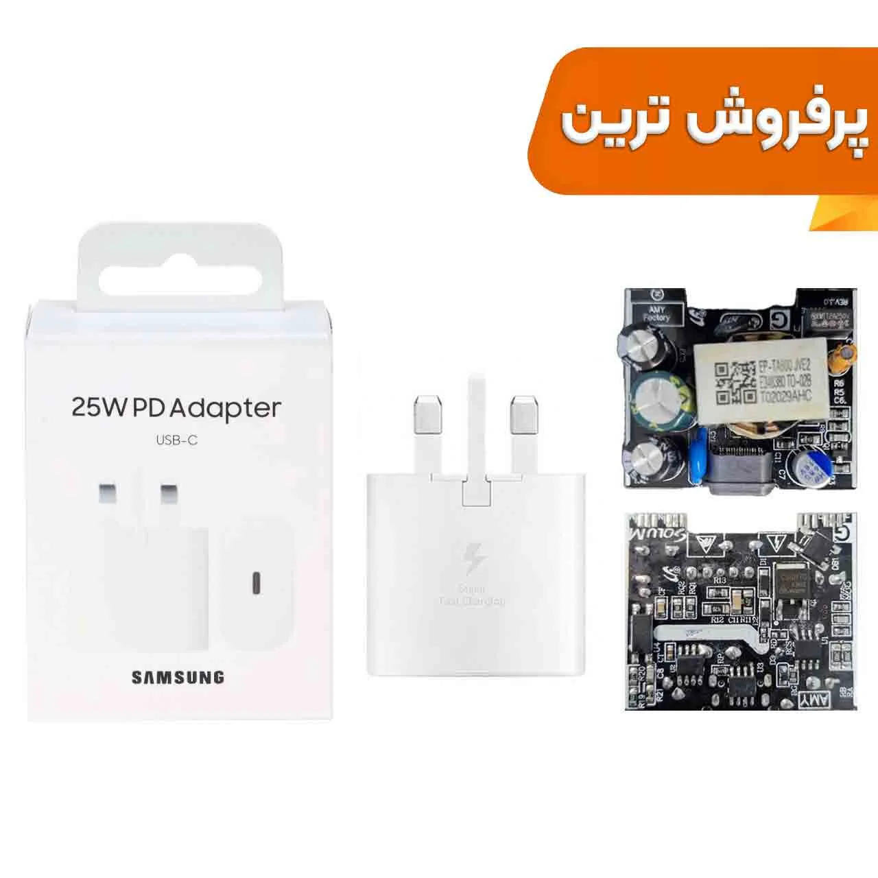 1585-1714634-1 شارژر دیواری سوپر فست و PD تک پورت SAMSUNG مدل EP-TA800 25W - سفید - MMS (گارانتی شش ماهه YA) - تصویر 1