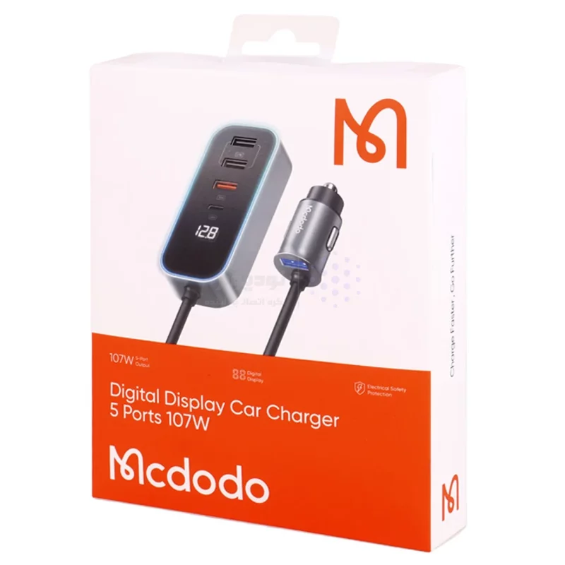 شارژر فندکی فست پنج پورت Mcdodo مدل CC-190 107W - خاکستری تیره (گارانتی متین) - تصویر 3