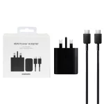 شارژر دیواری سه پین فست و PD تک پورت SAMSUNG Type-C مدل EP-T4511 HI+ 45W به همراه کابل شارژ Type-C - مشکی (6 ماهه DST ) مجهز به فناوری NFC