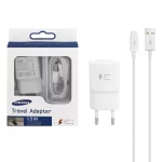 شارژر دیواری فست تک پورت Samsung S7 به همراه کابل شارژ اندروید - سفید (پک دار) (گارانتی شش ماهه نیکان همراه)