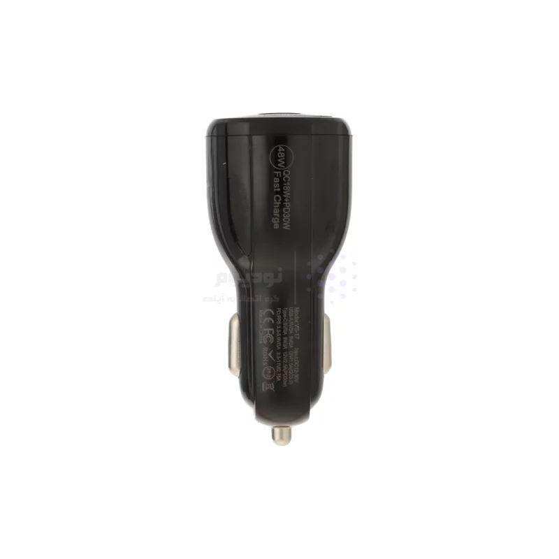شارژر فندکی PD و فست دو پورت V-Smart مدل VS-17 55W - مشکی - BSA - تصویر 3