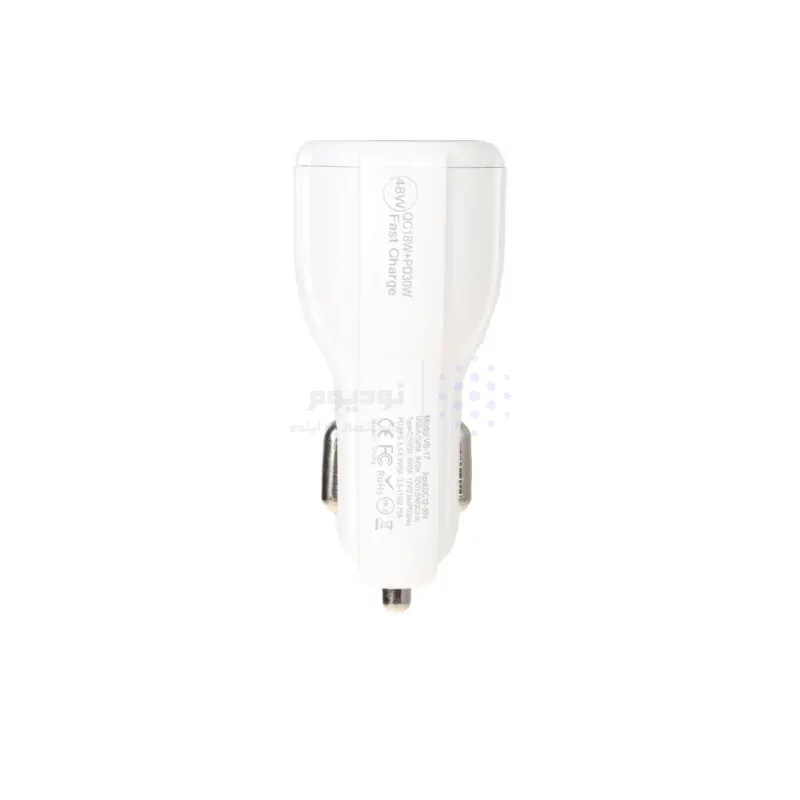 شارژر فندکی PD و فست دو پورت V-Smart مدل VS-17 55W - سفید - BSA - تصویر 3